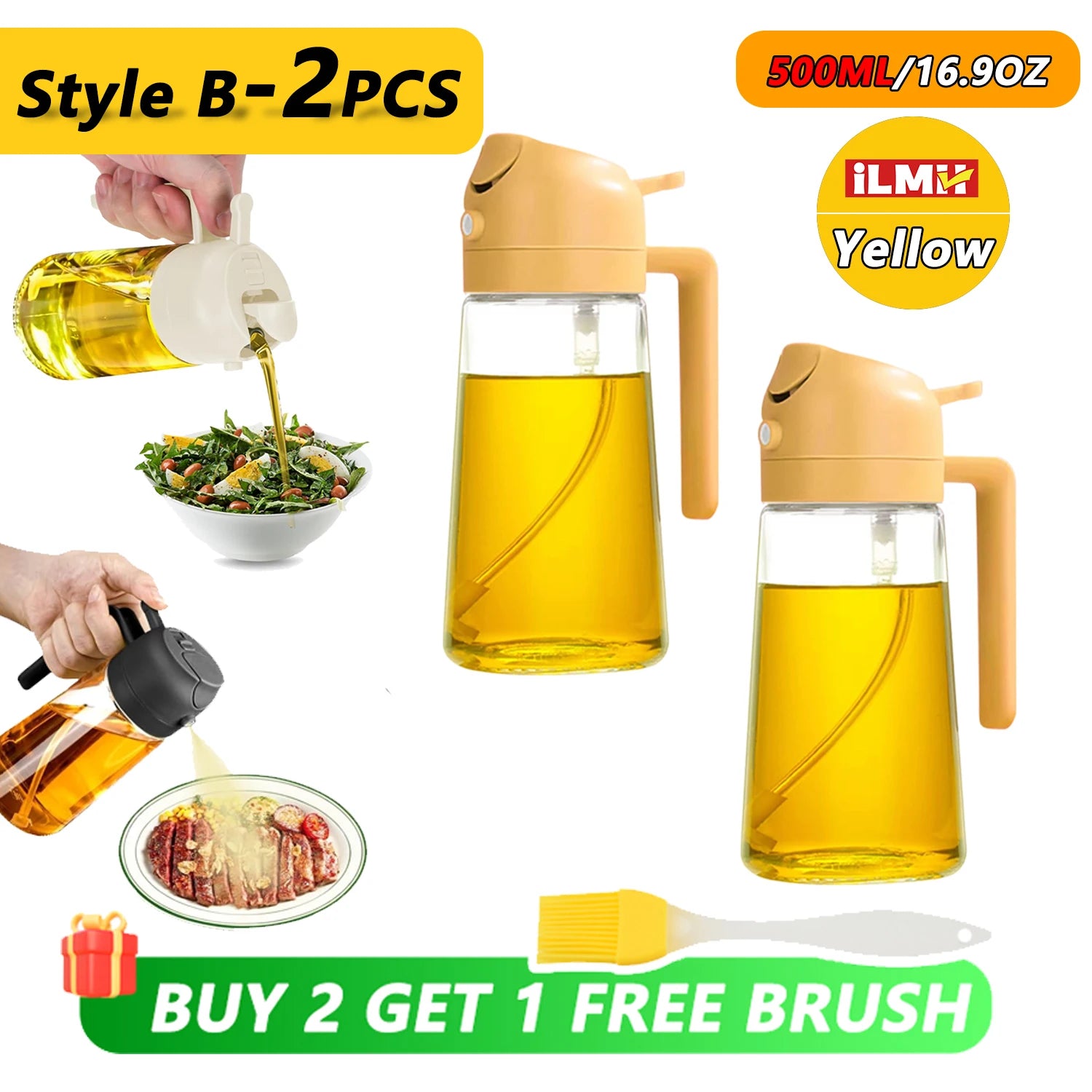 200/300/500ml Oil Spray olive oil spray Bottle Kitchen Cooking Dispenser Camping Baking Vinegar Soy Sauce Sprayer Containers