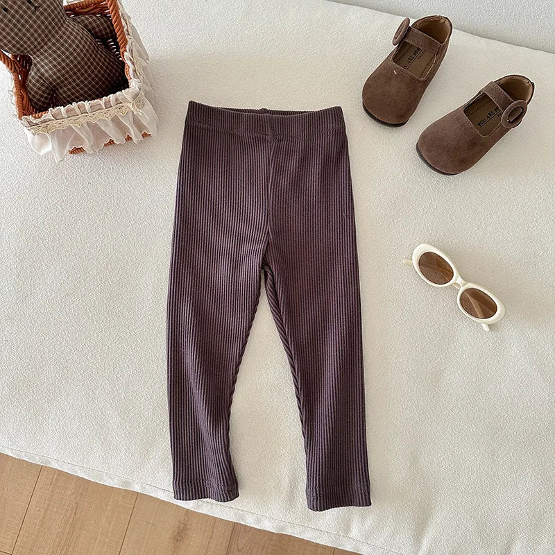 Baby Boys Girls Pure Color Pants Children's Clothes Pants Autumn Casual Kids Leggings