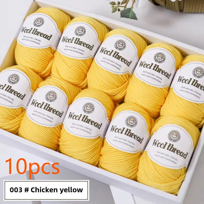 10pcs Australian Wool Yarn [About 500G/10 Balls Per Pack] Soft And Warm Easy to Knit,Sweaters,carves,DIY Knitwear