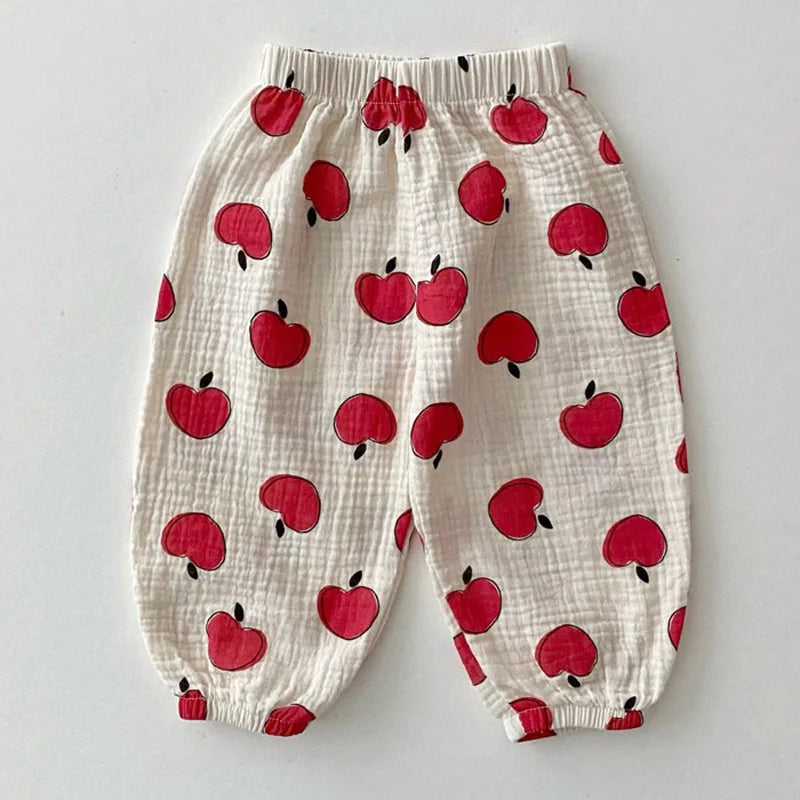 Baby Girls Summer Clothing Children's Anti-Mosquito Pants Loose Casual Casual Printed Cartoon Trousers Kids Clothes Harem Pant
