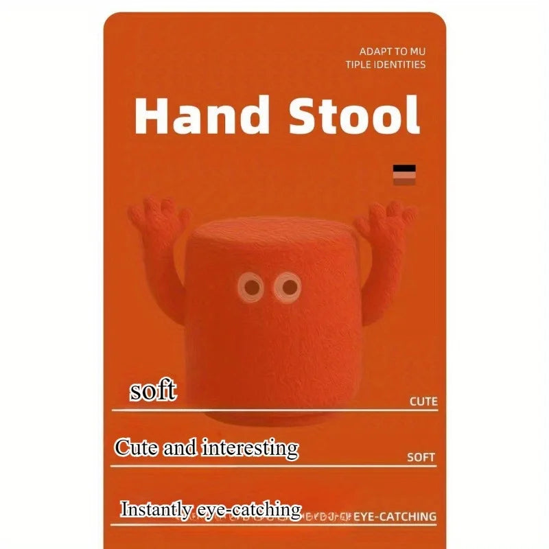 Hand stool soft pack, low stool lamb cashmere creative design, low stool home porch shoe changing stool, footstool