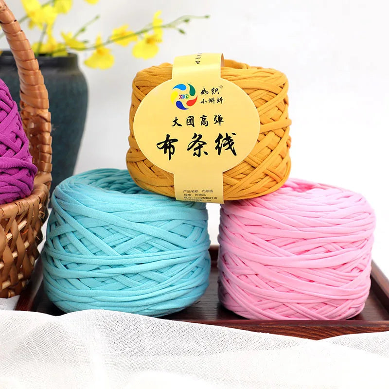 300g Large ball of high elastic cloth strip thread thick wool wool handmade DIY knitting material package