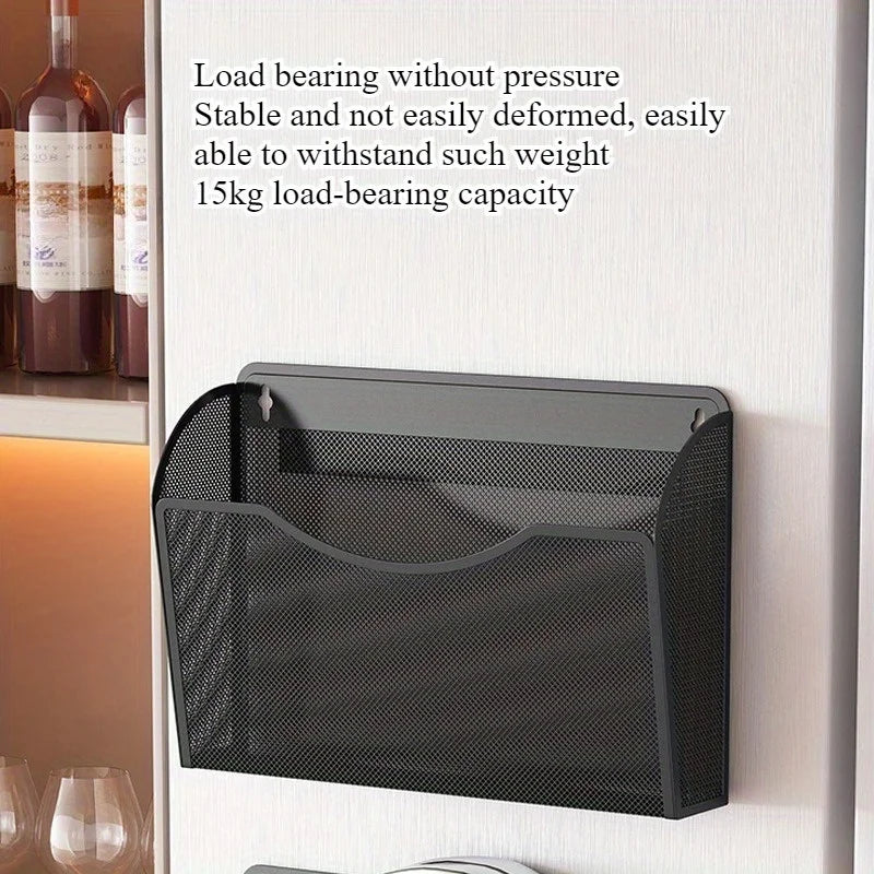 Kitchen, refrigerator rack, no punching, side storage, side magnetic magnetic plastic wrap bag, seasoning box, various artifacts