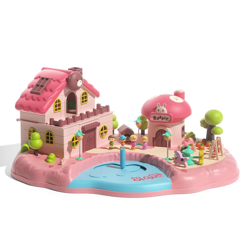 Children's Magnetic Surprise Park, Playing Home Toys, Puzzle Puzzle, Parent Child Interaction Simulation Castle, Girl's Birthday