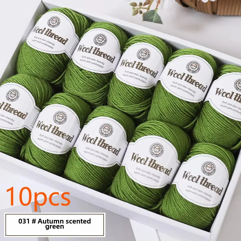 10pcs Australian Wool Yarn [About 500G/10 Balls Per Pack] Soft And Warm Easy to Knit,Sweaters,carves,DIY Knitwear