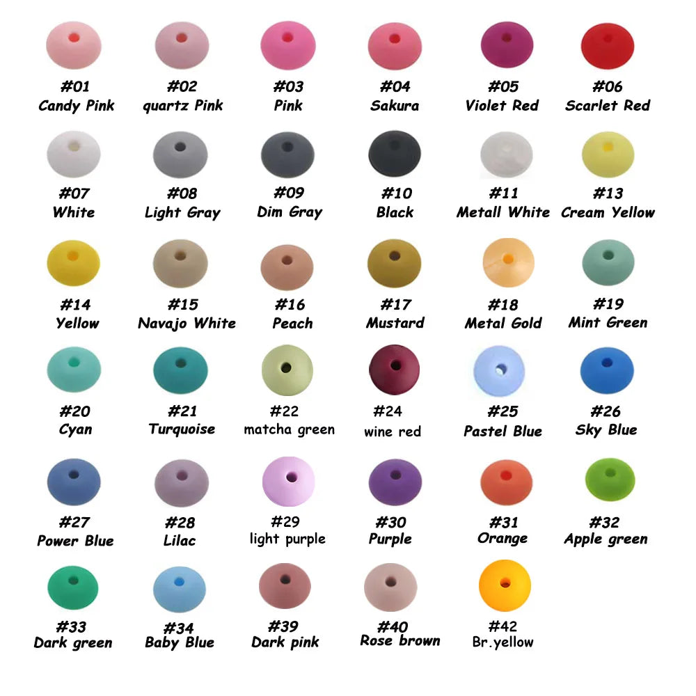 Lentil Silicone Beads