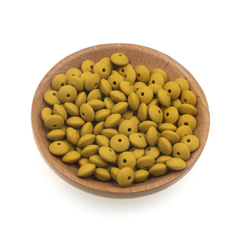 Lentil Silicone Beads