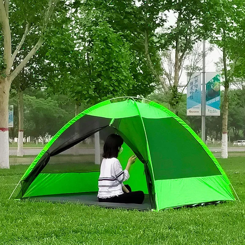 UPF 50+ Instant Pop-up Tent-3-4 People Mosquito Refuge Comes With Silver Paint, Portable Shade for Beach/festival/RV Camping