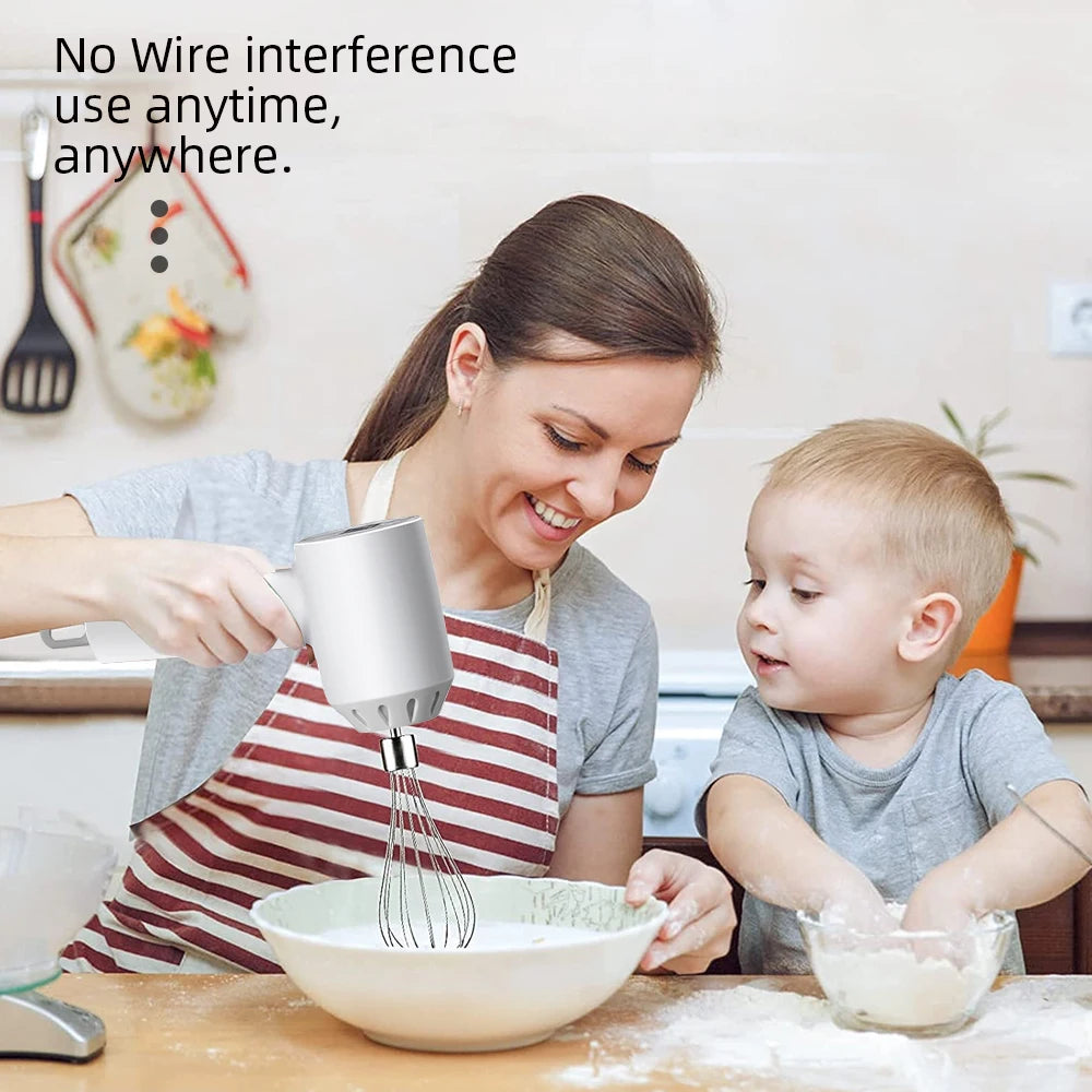 Wireless Electric Food Mixer Portable 3 Speeds Egg Beater Baking Dough Cake Cream Milk Frothers Kitchen Tools