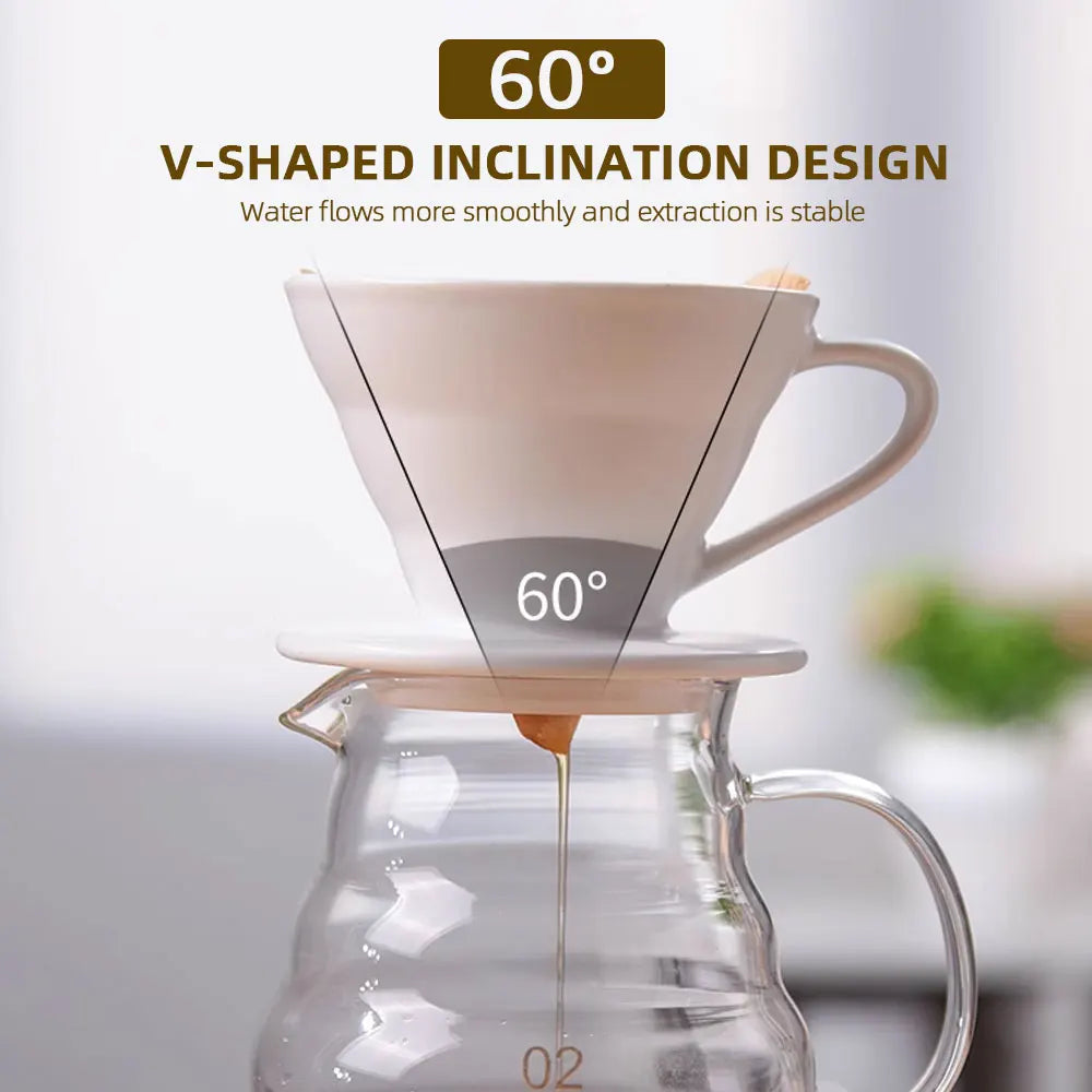 Coffee Pot Set Sharing Pot Coffee Filter Cup Hand Brew Coffee Set Reusable Coffee Utensils Coffee Servers Accessories