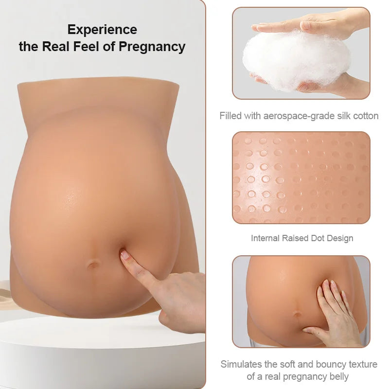 LERVANLA Upgraded Version Pregnant Woman's Belly Silicone False Belly False Pregnancy Surrogacy Photo Actor Performance Props