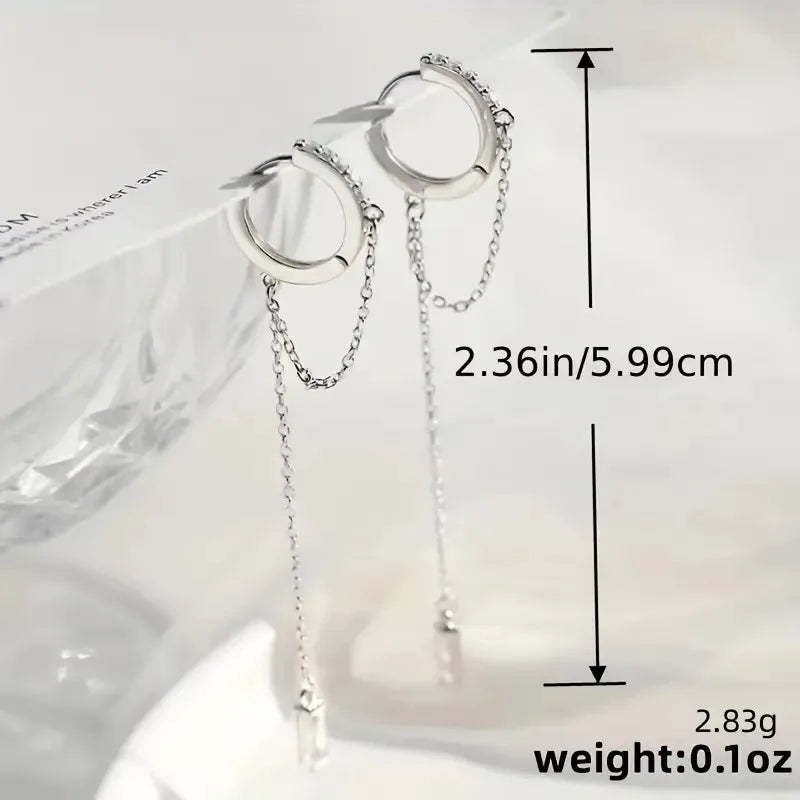 Fashion Tassel Hoop Pendant Earrings