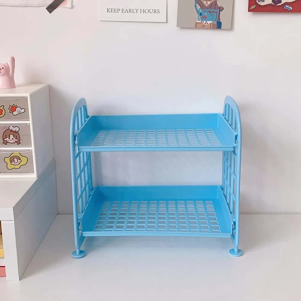 1PC High Appearance Horizontal Desktop Storage Shelf Simple Multi-storey Dormitory Storage Shelf Computer Office Available