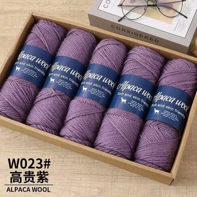 5pcs Camel wool needle thread, comfortable and soft to the touch, hand-woven scarves and other DIY medium and thick wool balls