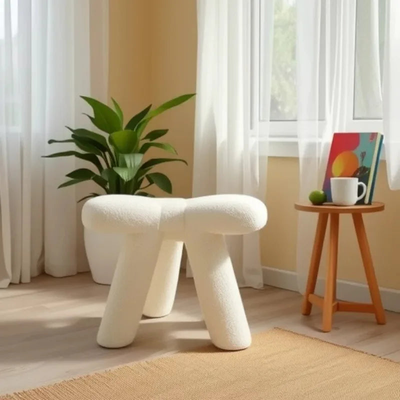Cream wind makeup stool bedroom simple modern dressing special stool Internet celebrity home light luxury makeup chair manicure
