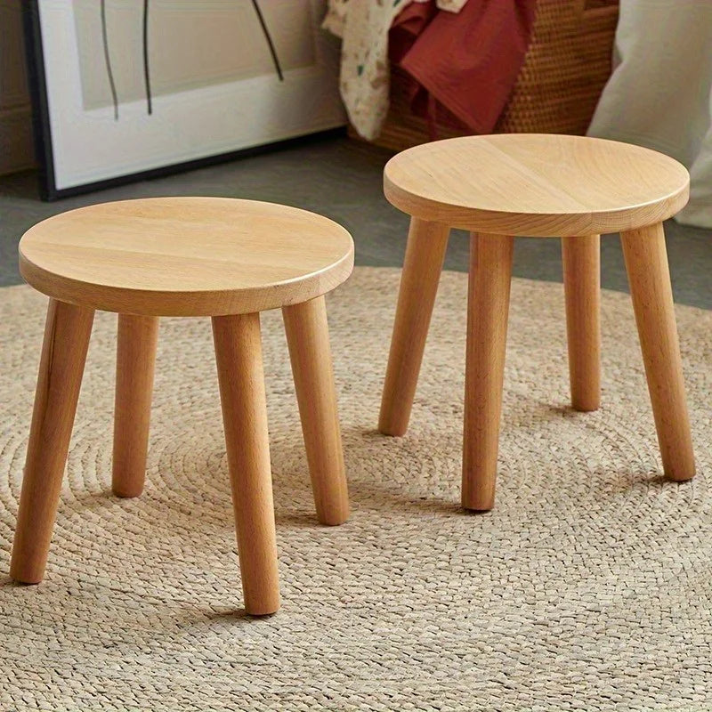Solid wood stool household shoe changing stool living room Internet celebrity small stool, simple modern low stool chair