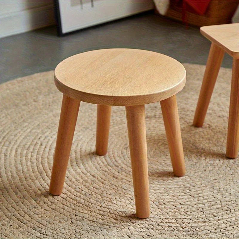 Solid wood stool household shoe changing stool living room Internet celebrity small stool, simple modern low stool chair
