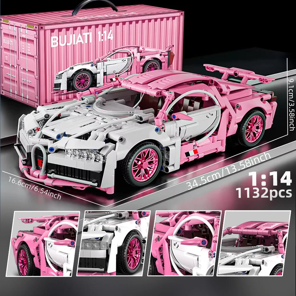 ToylinX 1:14 Building Blocks Car MOC City Speed Car Luxury Auto Racing Vehicle with Super Racers Bricks Toys for Children Gift
