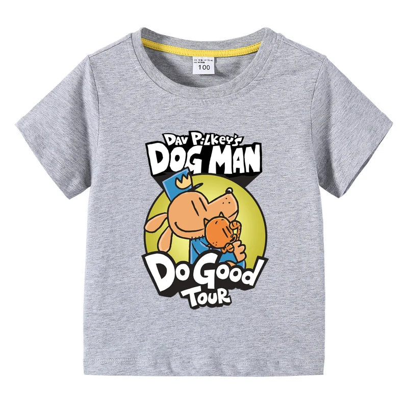 2025 New Kids Clothing Dog Man Do Good Tour Graphic T-Shirt Children Summer Cartoon Short Sleeve Tee Boys Girls Fashion Clothes