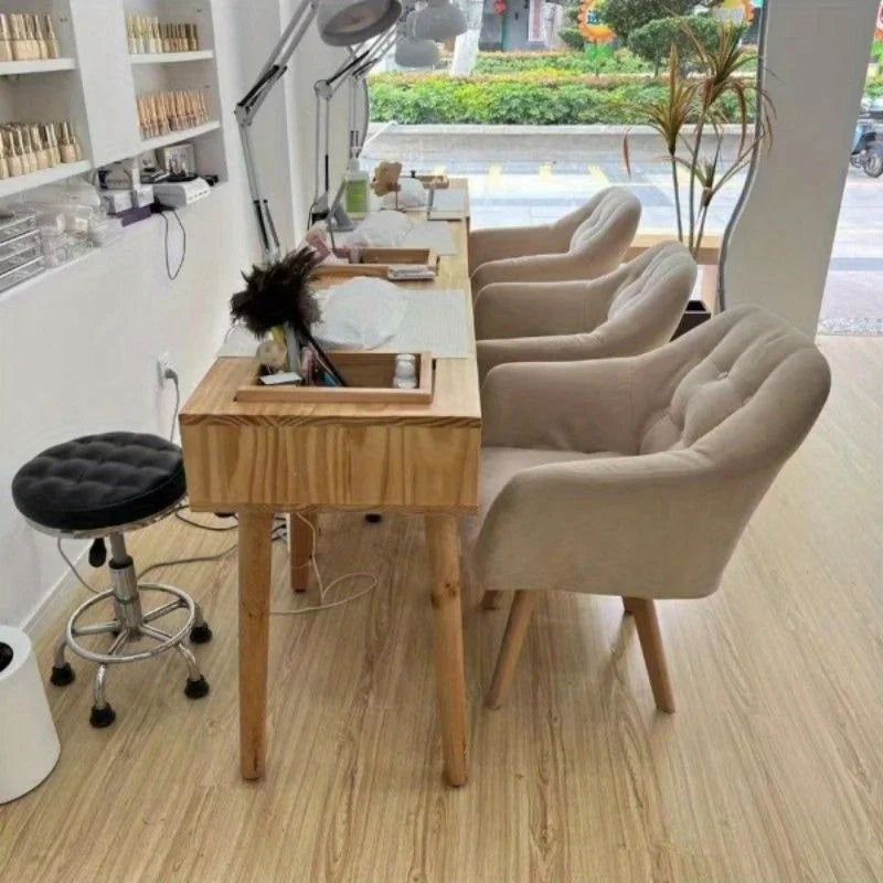 Solid wood manicure table Japanese single manicure table small Internet celebrity manicure table chair workbench