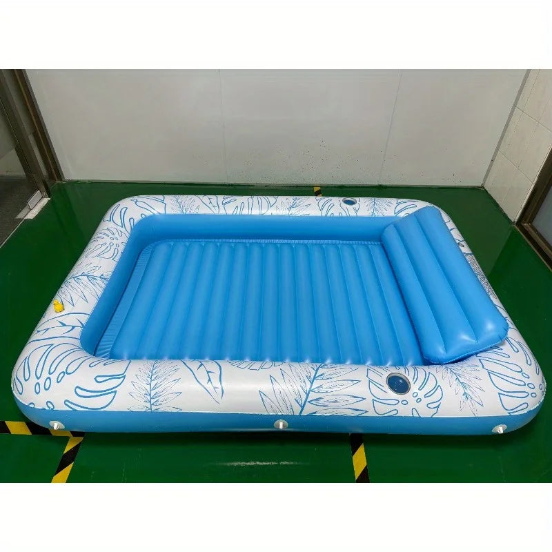 New manufacturer spot PVC inflatable single floating row maple leaf recliner foldable water-spraying maple leaf floating bed