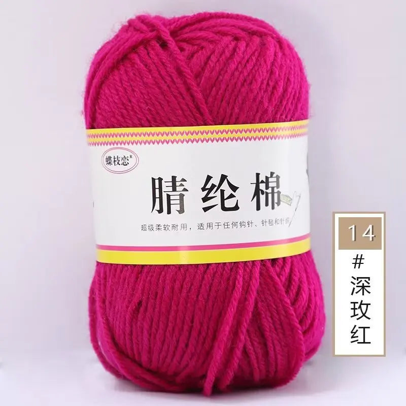 {1Pcs 50g }Acrylic cotton medium and thick thread hand-woven DIY slippers wool ball hook doll seat cushion thread