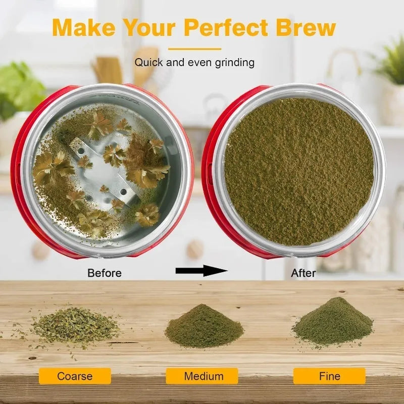 150W Electric Coffee Herb Grinder 120g Large Capacity Spice Grinder with Stainless Steel Blade for Coffee Beans,Nuts,Seeds,Grain