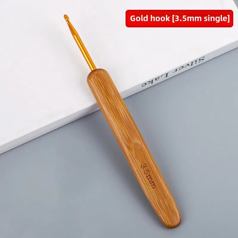 Full set of bamboo handle crochet bamboo crochet wool hook hand knitting tools sweater needle round head carbonized crochet
