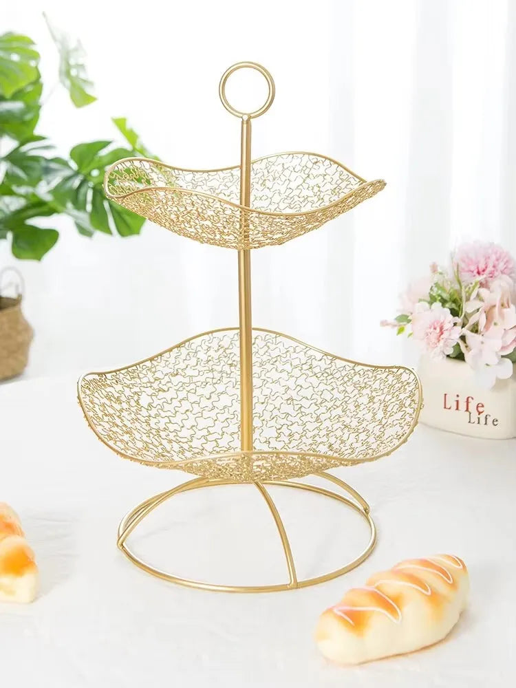 1PC Removable Household Wrought Iron Fruit Basket Fashion Creative Fruit Drain Desktop Storage Basket