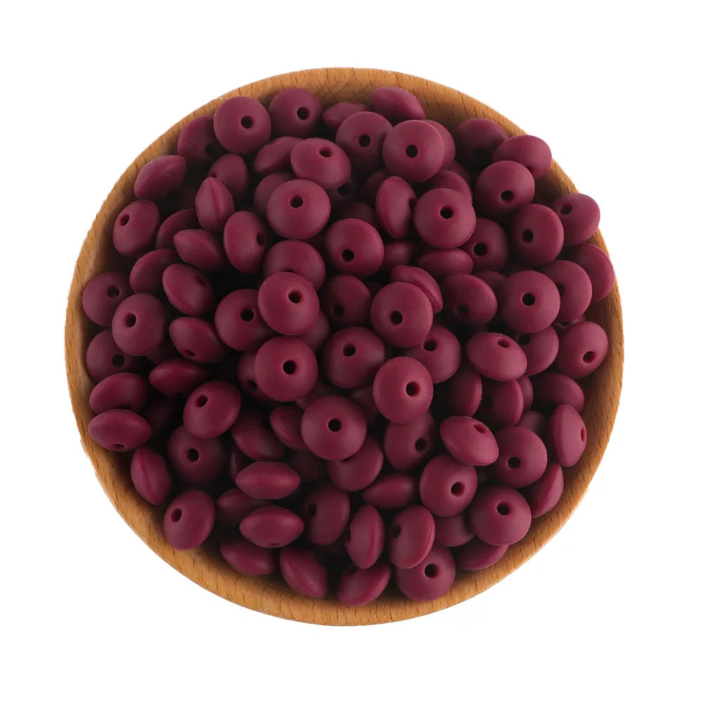 Lentil Silicone Beads