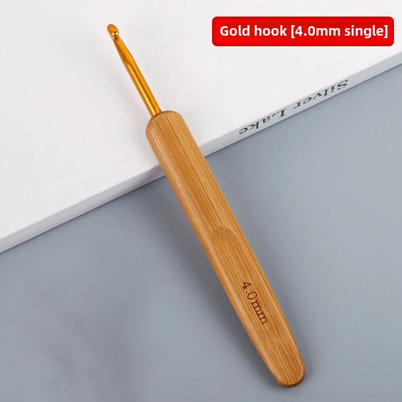 Full set of bamboo handle crochet bamboo crochet wool hook hand knitting tools sweater needle round head carbonized crochet