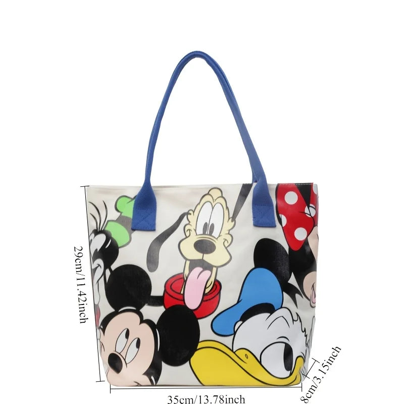 Cartoon Mickey Fashion Versatile LargeCapacity Canvas Shoulder Bag Women's Casual Versatile Tote Bag Student Class Handbag