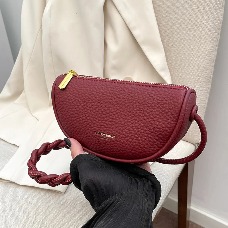 1 Piece of Solid Color Shoulder Bag for Women, Versatile Crossbody Bag, Fashionable Retro Saddle Bag