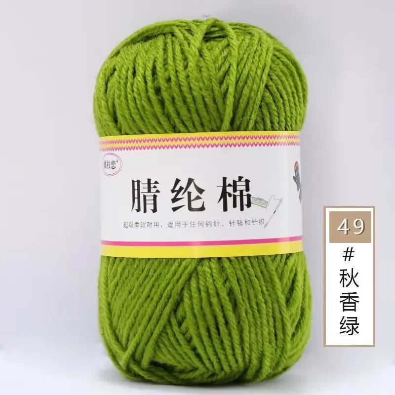 {1Pcs 50g }Acrylic cotton medium and thick thread hand-woven DIY slippers wool ball hook doll seat cushion thread