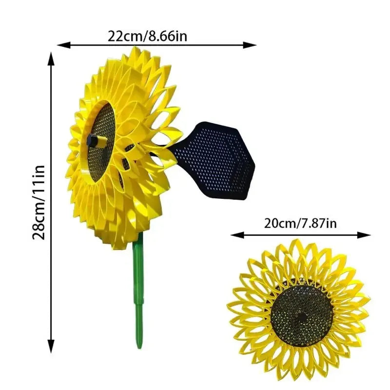 3D Print Sunflower Wind Spinner Sunflower Yard Spinners Heavy Duty Waterproof Weatherproof For Garden Decoration