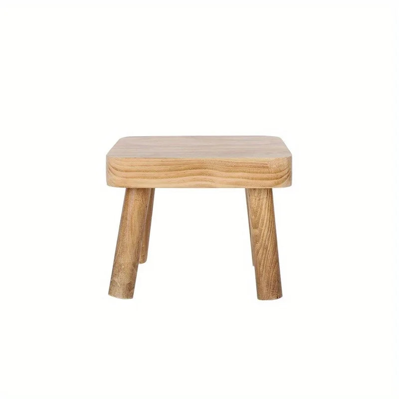 Pine solid wood stool removable portable household solid wood Mazar small bench small stool square stool