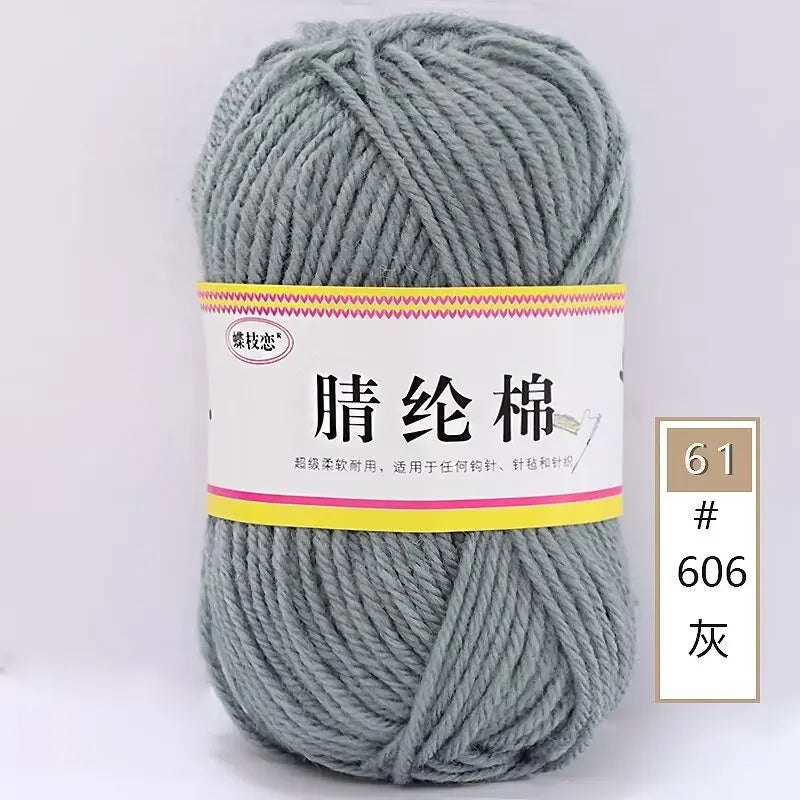 {1Pcs 50g }Acrylic cotton medium and thick thread hand-woven DIY slippers wool ball hook doll seat cushion thread