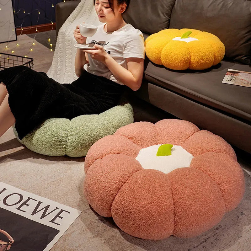 Pumpkin cushion, cushion, sitting on the ground, lazy person, living room, buttocks cushion, tatami mat,