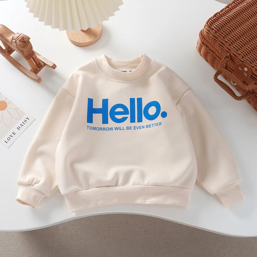Baby Girls Boys Sweatshirt Kids Letter Hoodies Toddler Autumn Outerwear Winter Children's Clothing