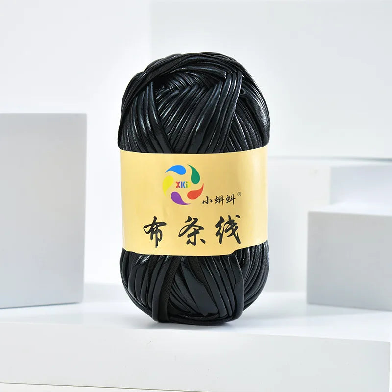 Metal texture cloth line personalized wool DIY woven bag bright leather hand woven material