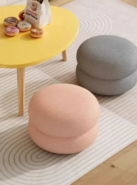 household round stool,  sofa stool, low stool, simple pier shoe stool, elegant and multifunctional workspace small chair