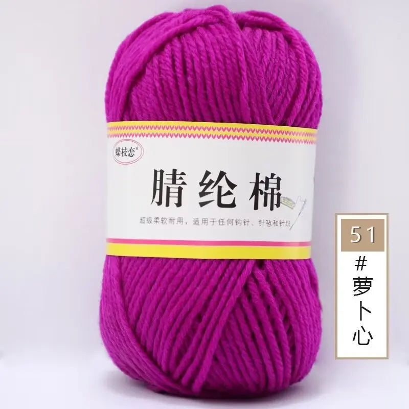 {1Pcs 50g }Acrylic cotton medium and thick thread hand-woven DIY slippers wool ball hook doll seat cushion thread