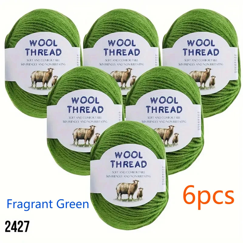 6pcs Australian wool set（300g）soft and comfortable, brilliant colors can be used to knit knits such as sweaters, vests, etc