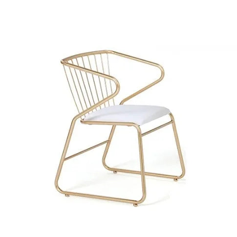 Nordic wrought iron back armrest dining chair light luxury simple Internet celebrity gold manicure makeup chair restaurant