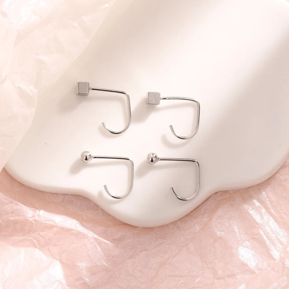 Fashion Stainless Steel Square Earrings