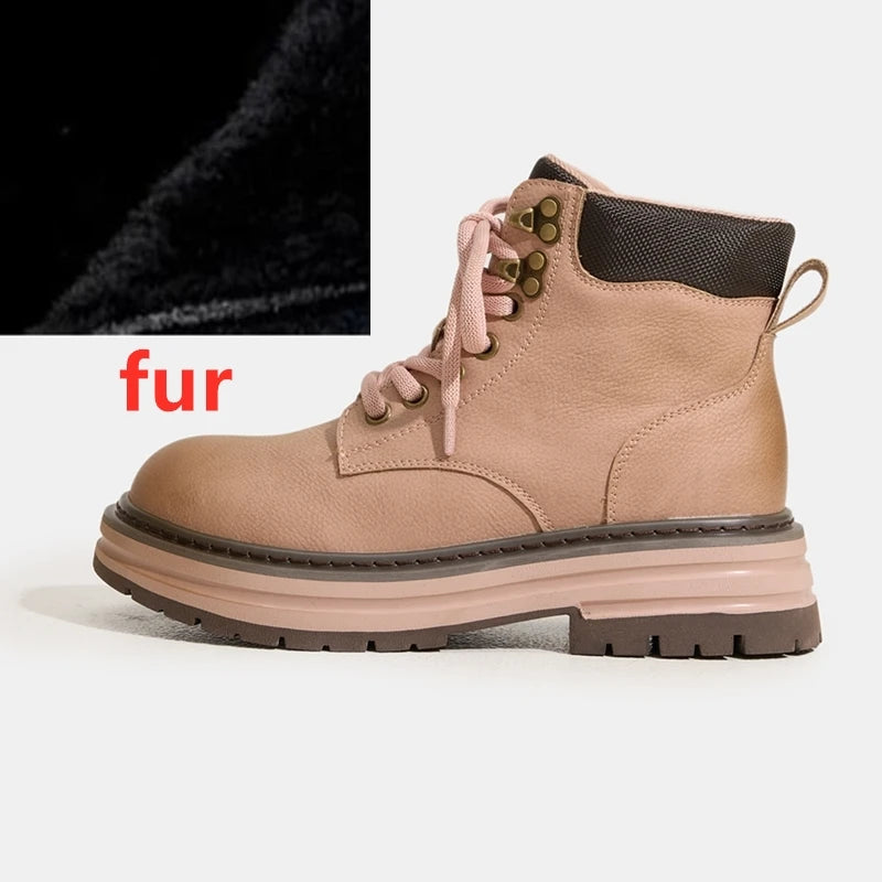 2025 New Women's Ankle Boots and Booties Thick-soled Work and Motorcycle Boots female Plus-Size Autumn and Winter Women Boots