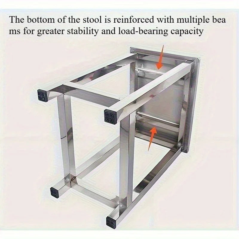 Stainless steel square stool