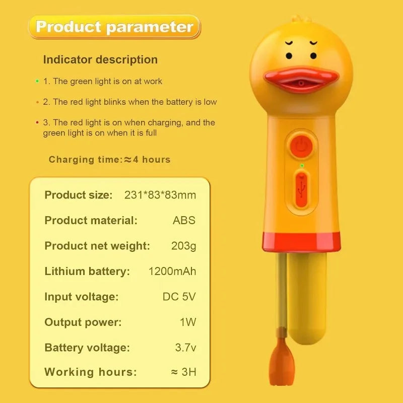Yellow Duck Pet Cleaning Bath Electric Foam Machine Usb Charging Automatic Soap Loudspeaker Foam Machine Pet Accessories