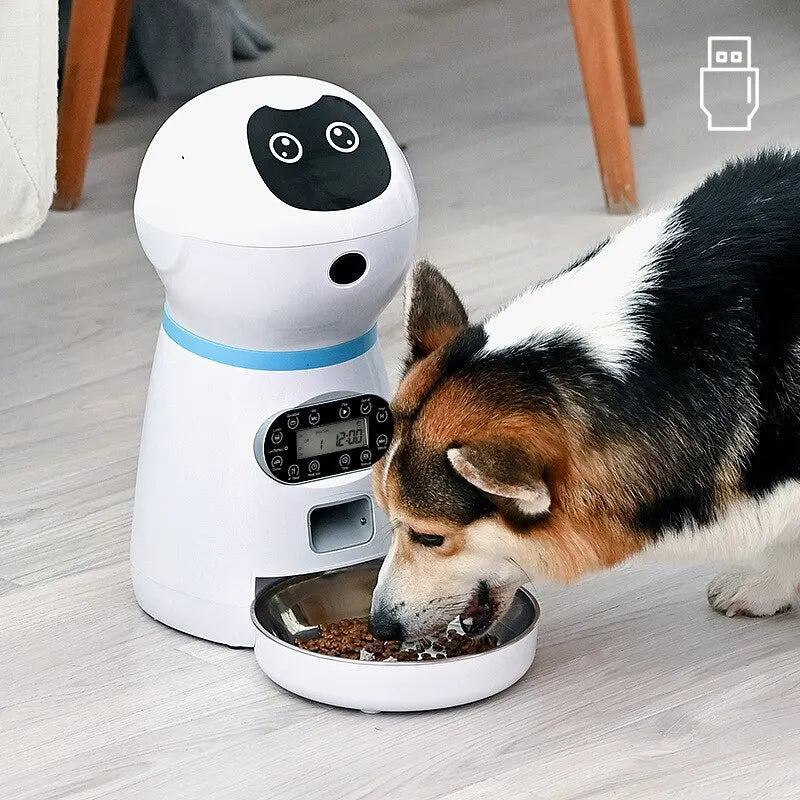 1PC Pet Feeder Automatic Feeder Feeding Device Fixed-Point Feeder Manual Feeding Button/Wifi Feeder