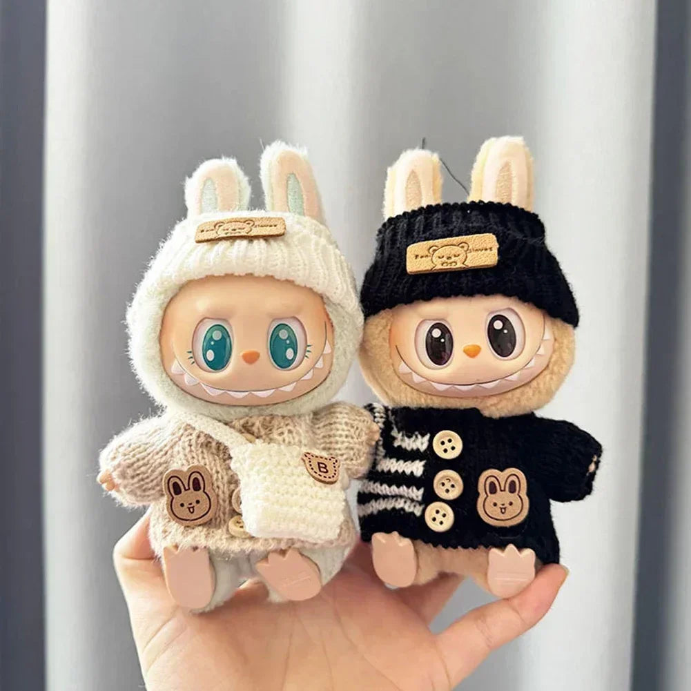 Labubu V1v2,Clothing, Seat Suit, Scarf, Bag, Doll Accessories, Cute Decoration, 15-17 cm